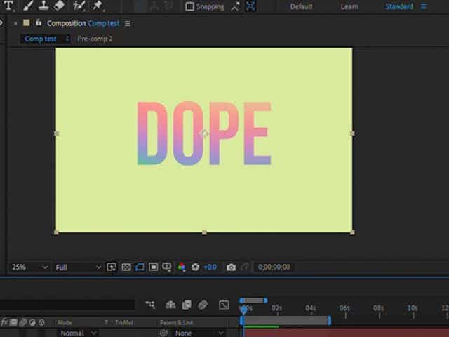 cover photo for After Effects: Animate Gradient Overlay on Text